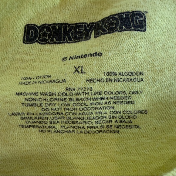 Yellow Donkey Kong Graphic T-Shirt Sx XL - Picture 5 of 5